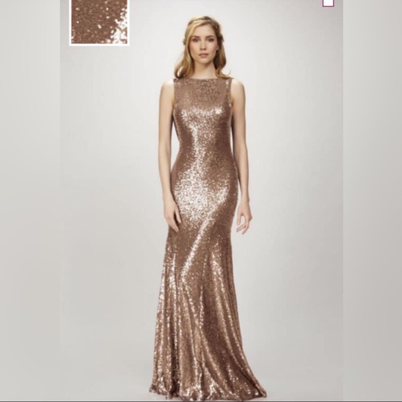 Women’s Rose Gold Sequins Gown - Picture 2 of 8